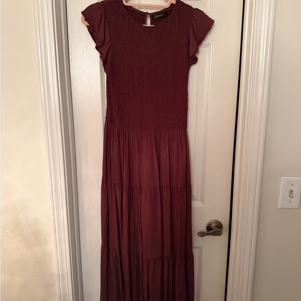 Elegant brown Midi Dress